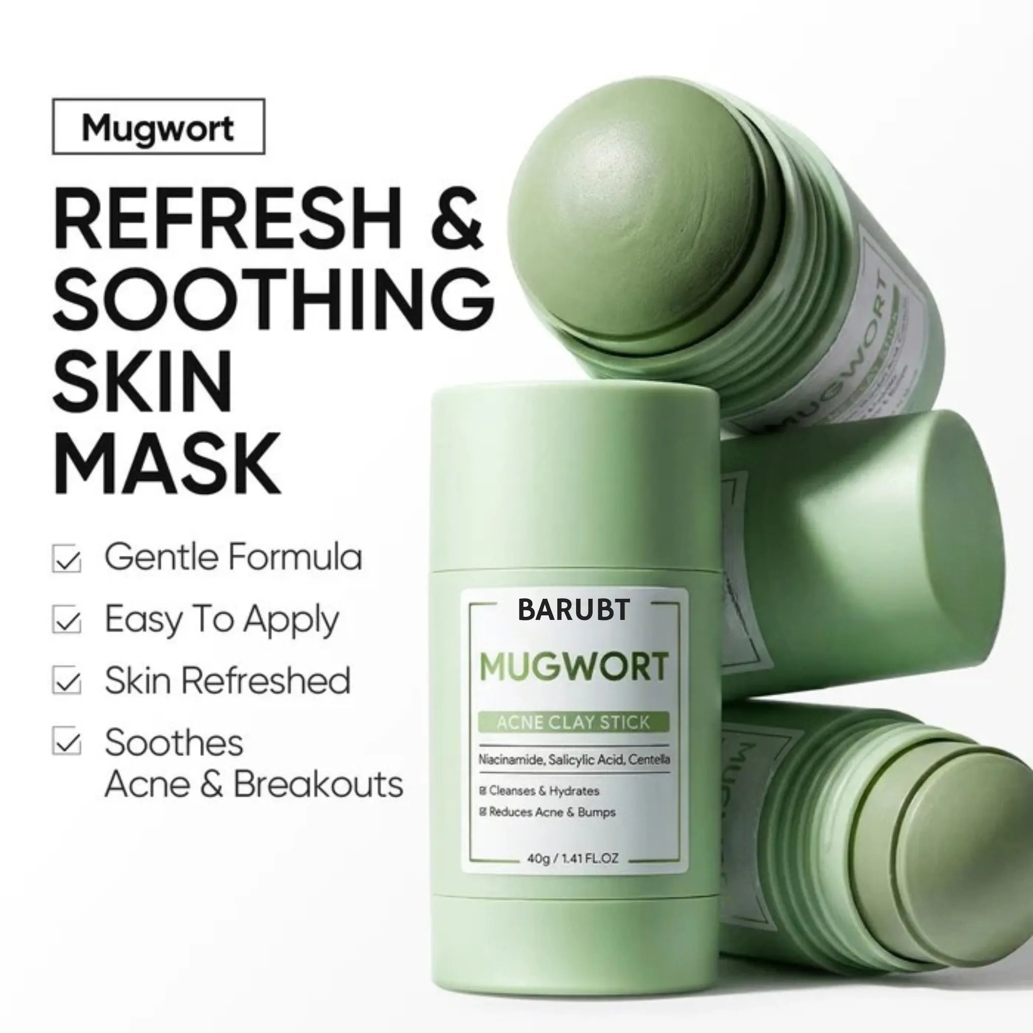 Mugwort Anti-Acne Clay Stick | Salicylic Acid Pore Treatment