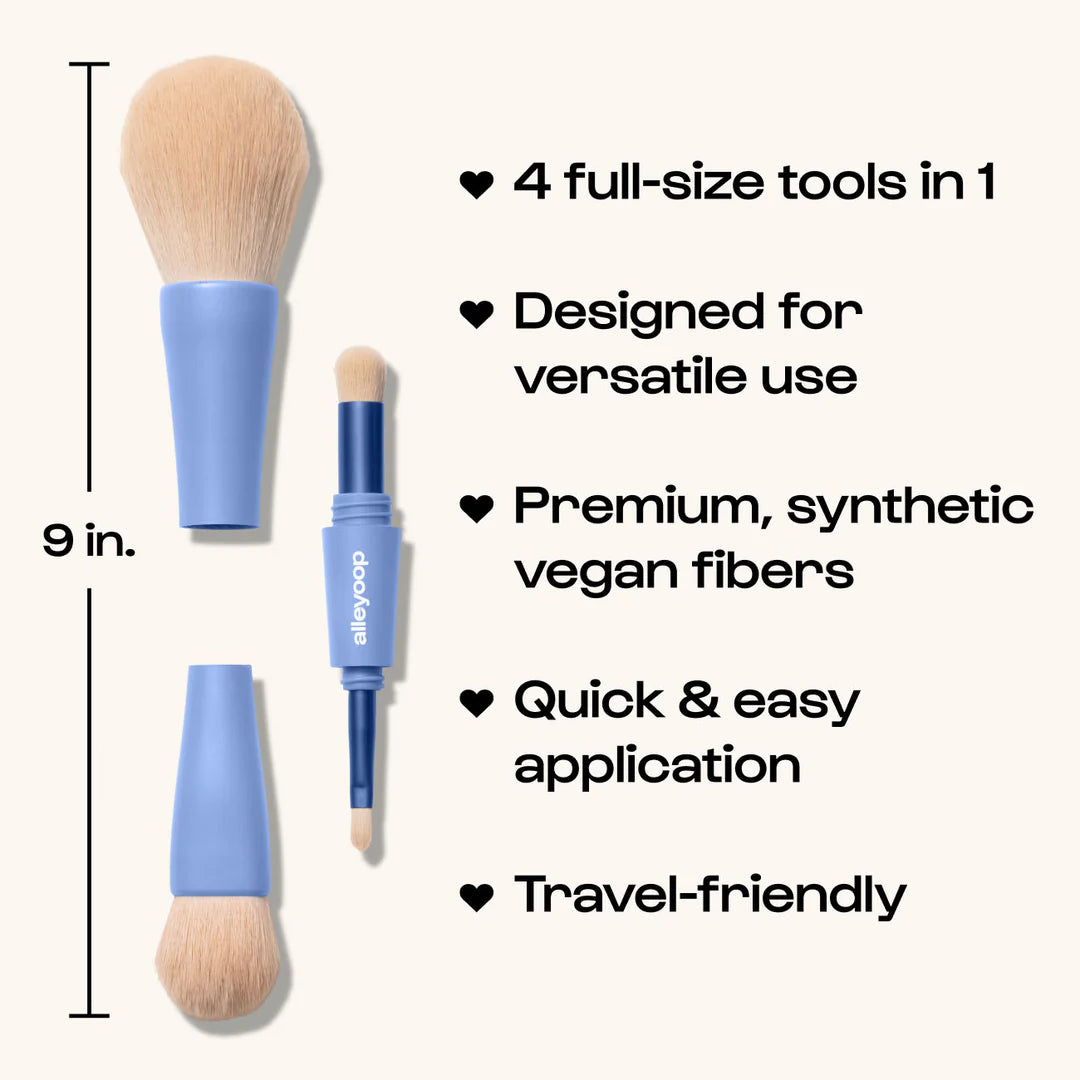 4-in-1 Makeup Brush | Travel Ready Full Face Tool