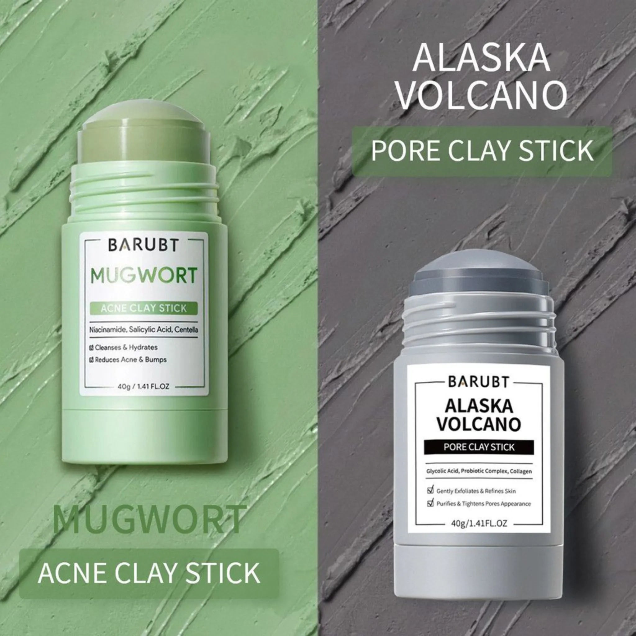 Pores and Acne Duo | Volcano + Mugwort Clay Sticks