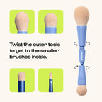 4-in-1 Makeup Brush | Travel Ready Full Face Tool