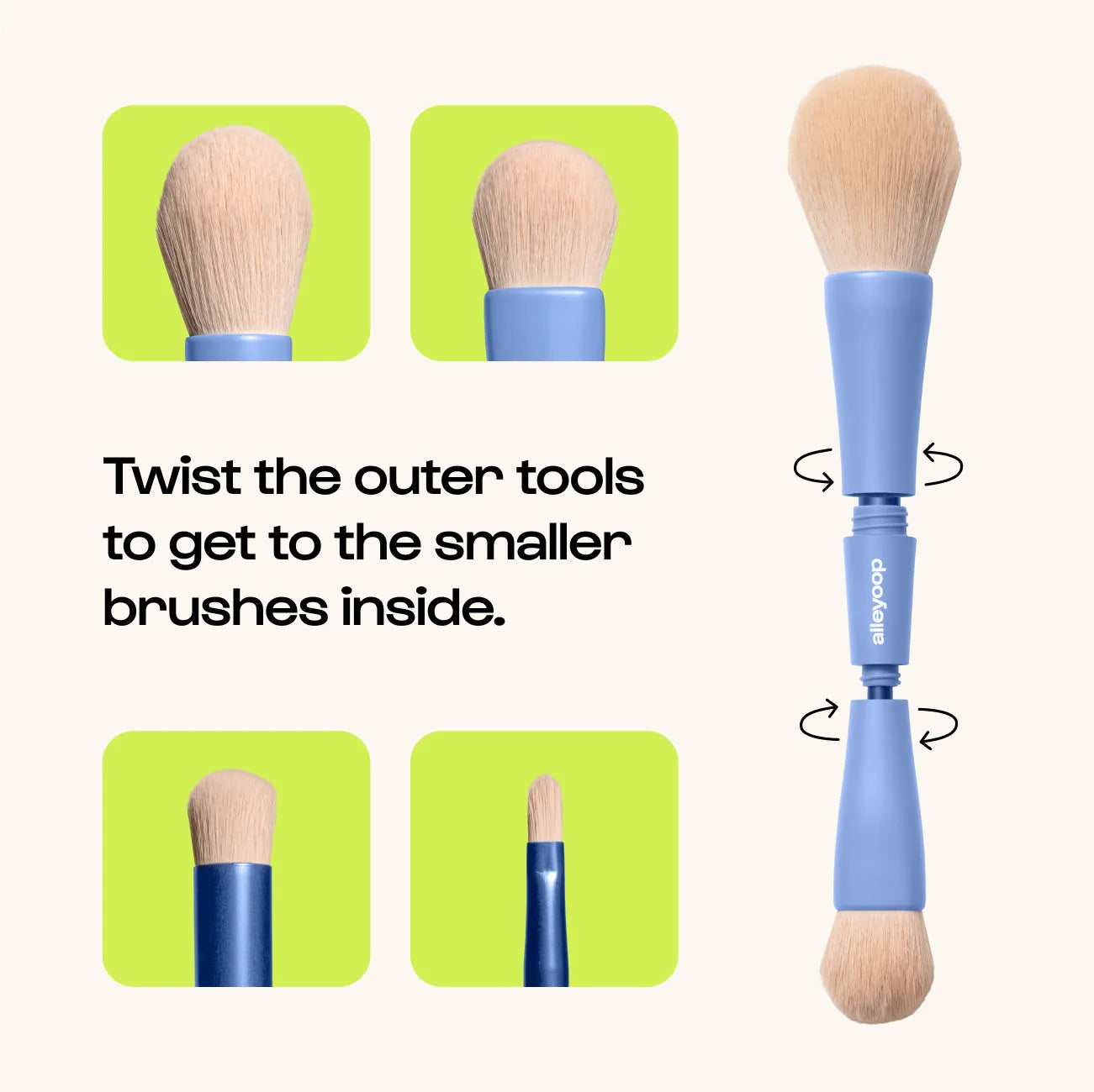 4-in-1 Makeup Brush | Travel Ready Full Face Tool