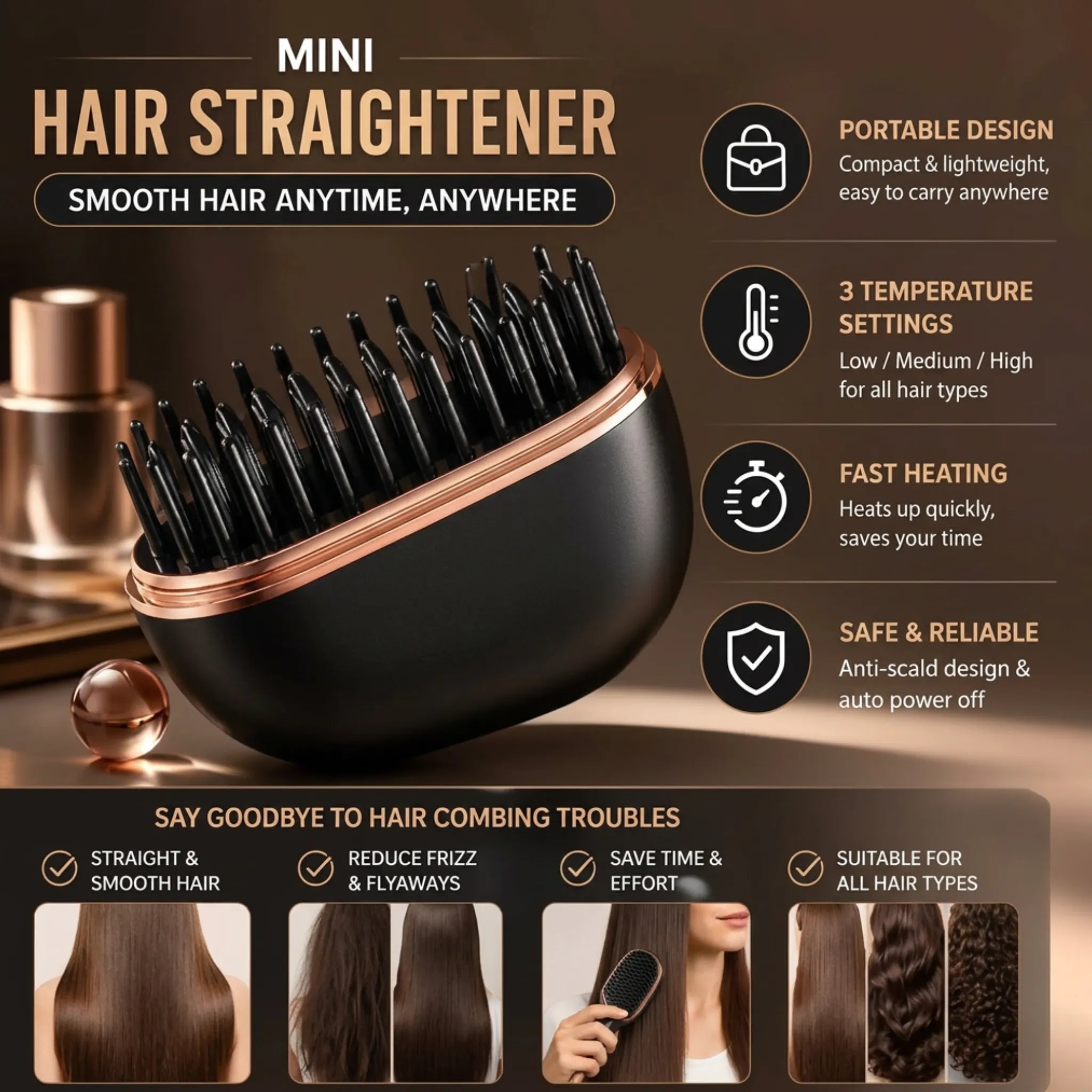 Mini Portable Hair Straightner