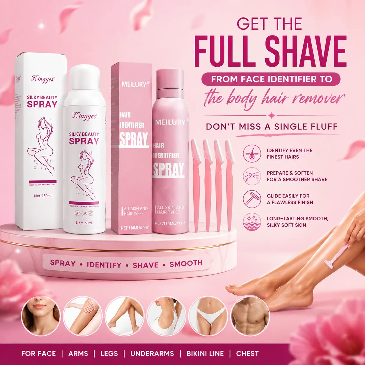 Hair Removal Duo — Face Hair Identifier + Body Hair Removal
