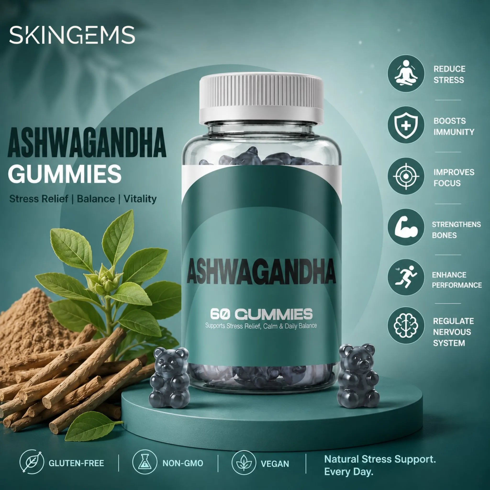Ashwagandha Gummies | Calm & Stress Relief Formula