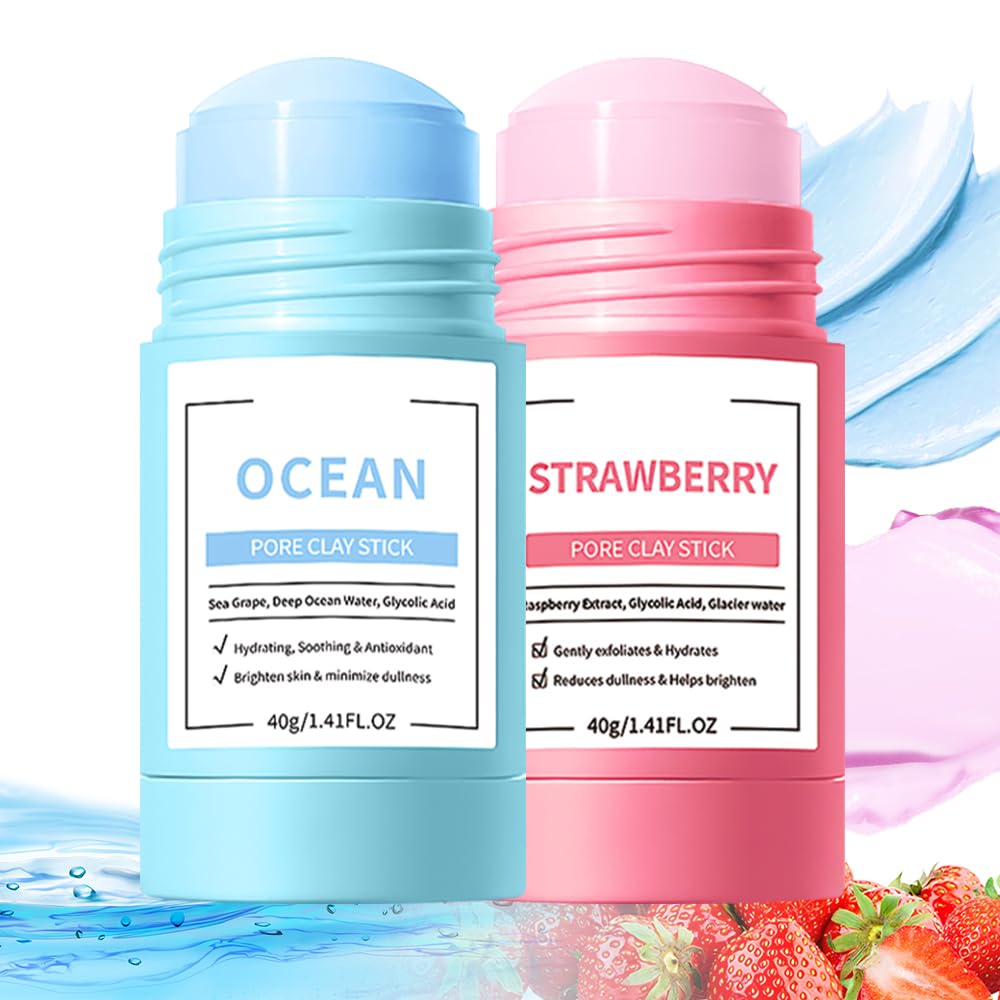 Glow & Hydrate Duo — Strawberry + Ocean Clay Sticks
