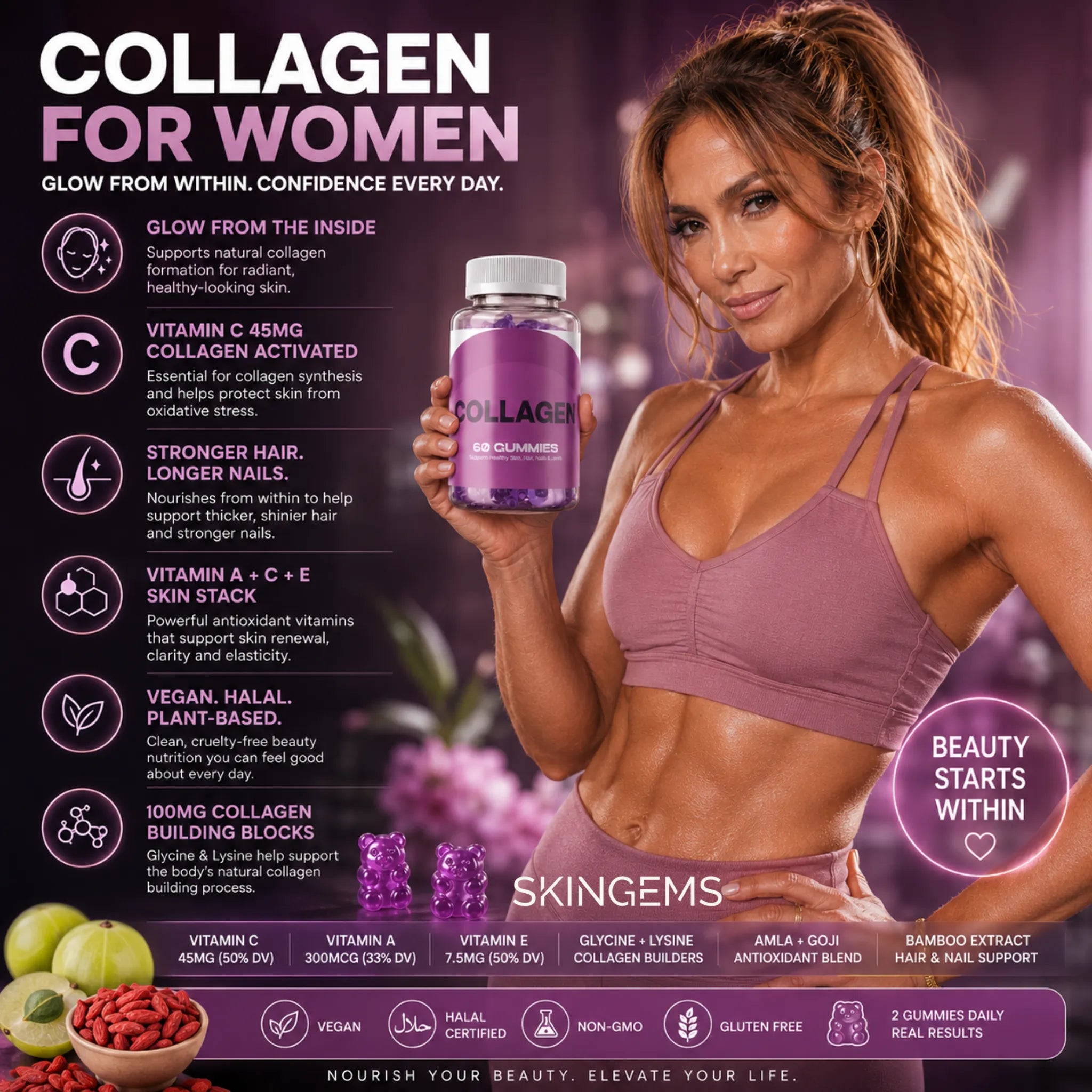 Collagen Gummies | Glow & Skin Formula