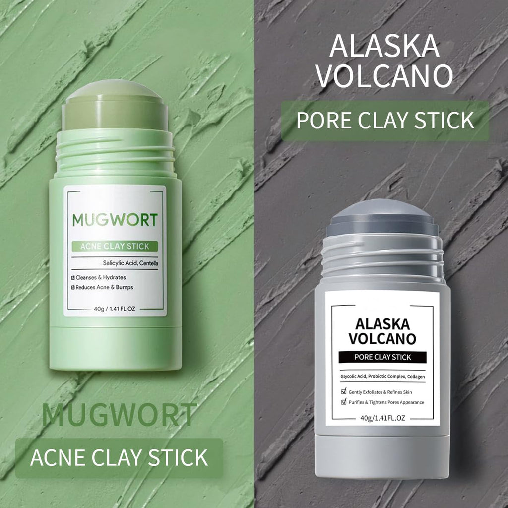 Pores & Acne Duo — Volcano + Mugwort Clay Sticks