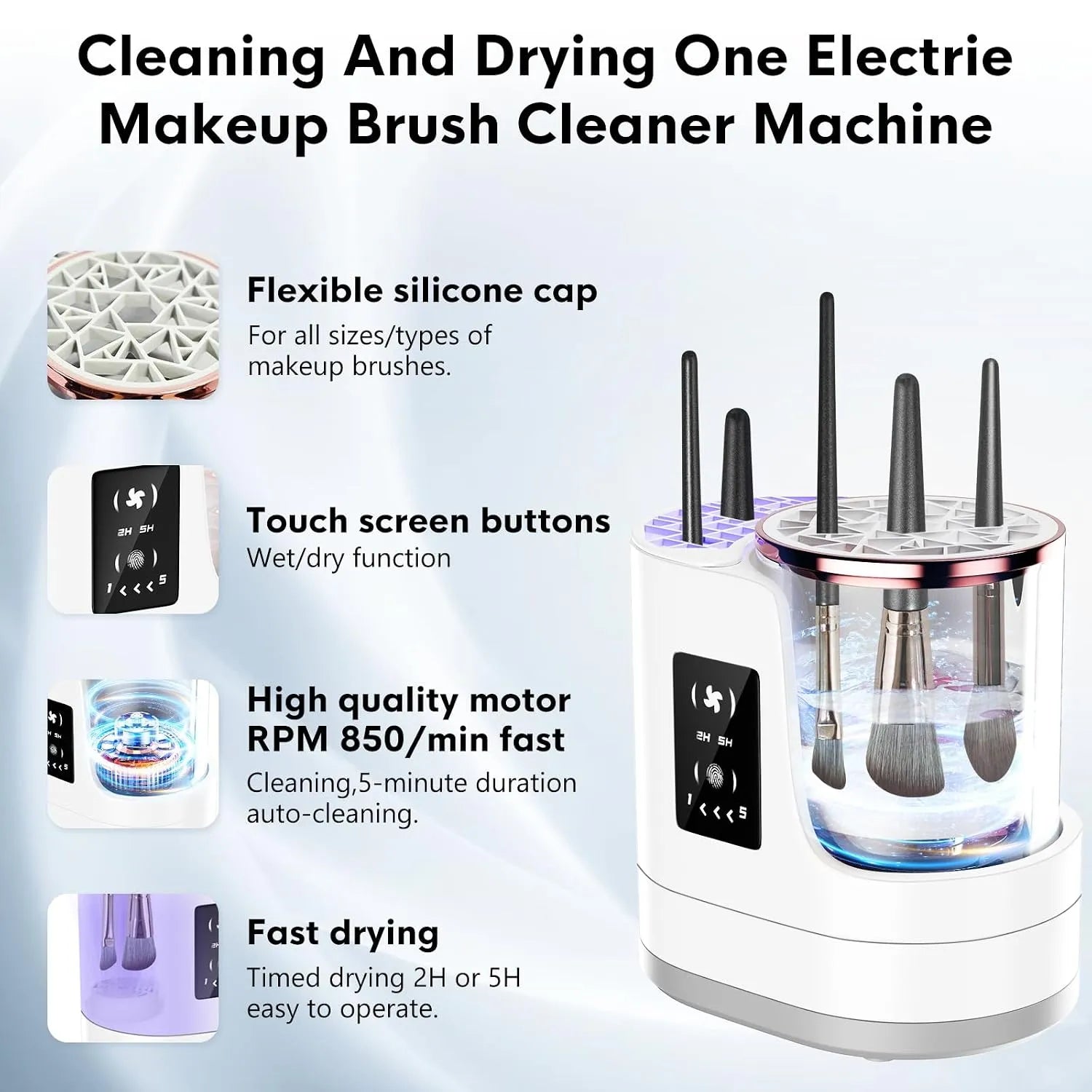 Electric Makeup Brush Cleaner | Clean. Dry. Done.