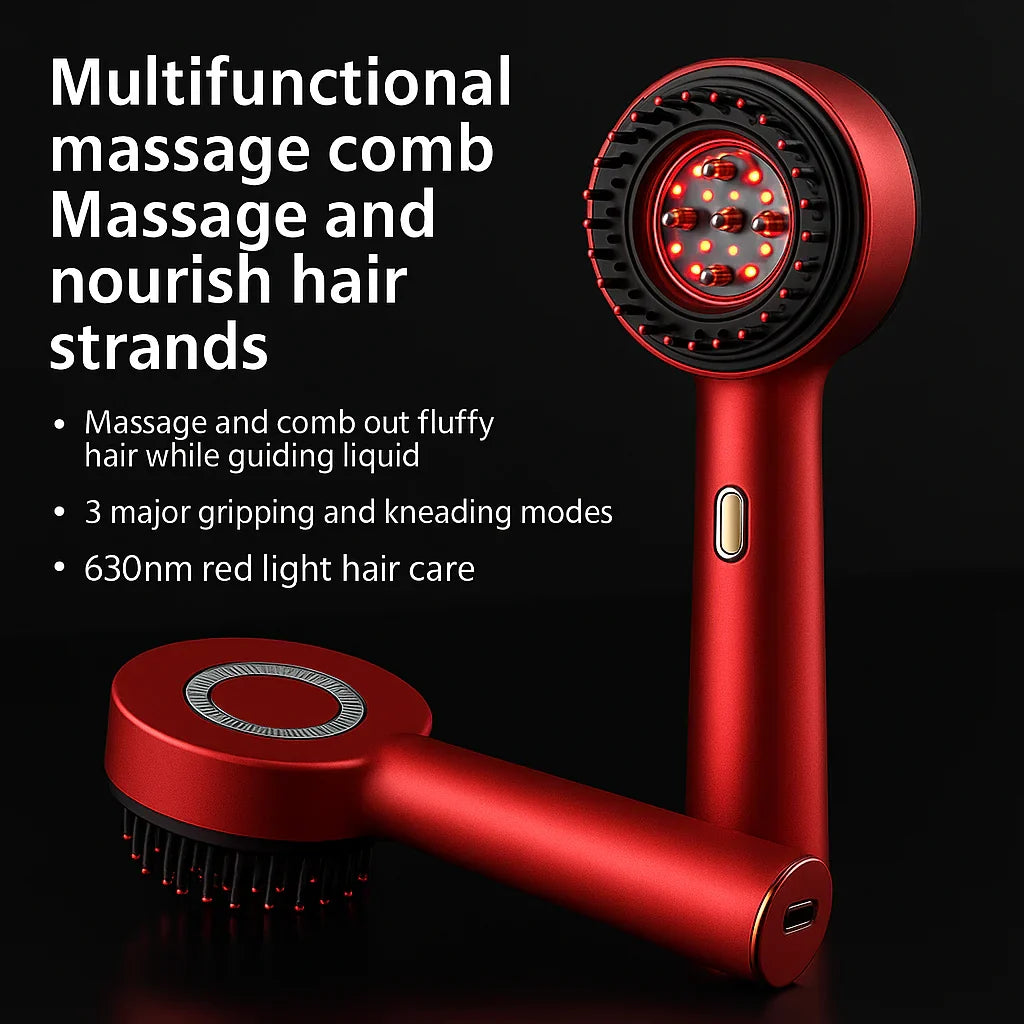 Red Light Hair Growth Brush | 72-Bristle Scalp Massager