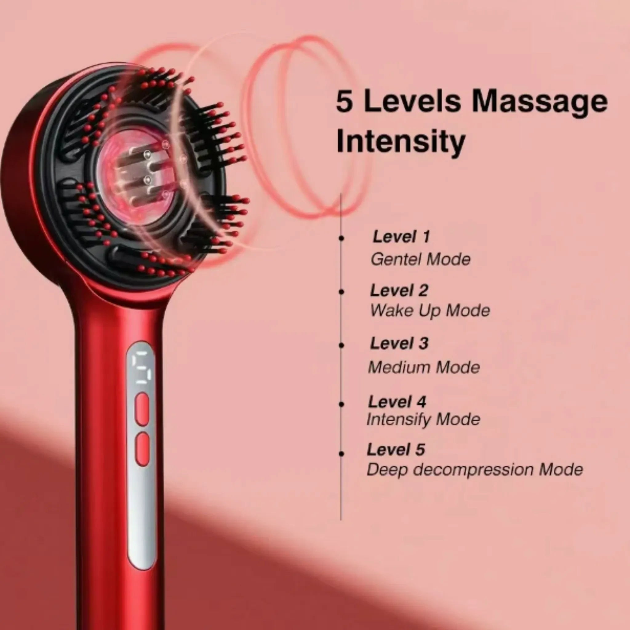 Red Light Hair Growth Brush | 72-Bristle Scalp Massager