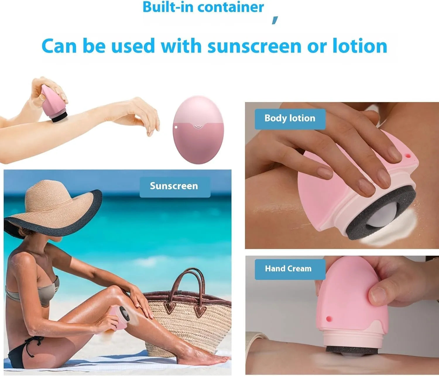 Refillable Silicone Applicator | Sunscreen, Tanning Oil & Body Lotion