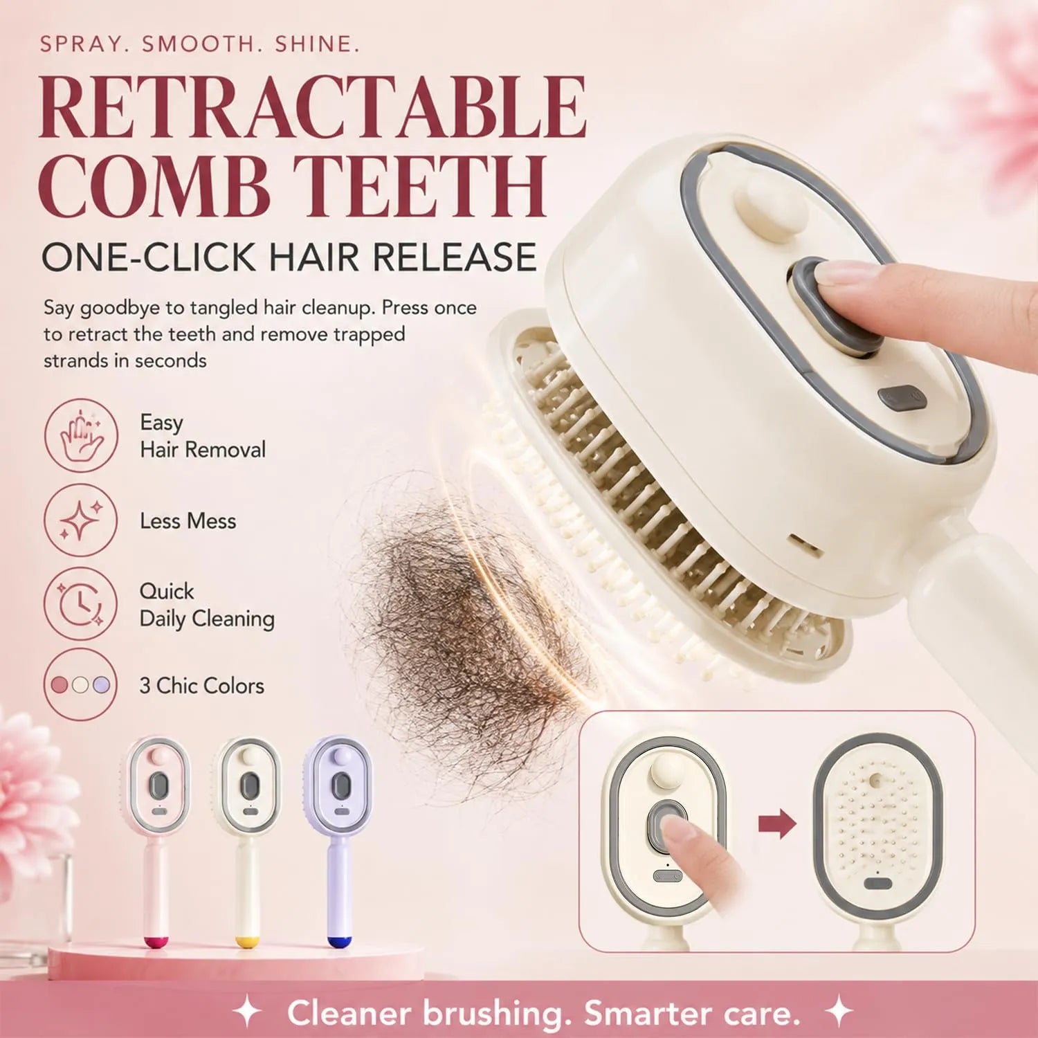 5 in 1 Electric Steam Hair Brush | Mist Spray Scalp Massage